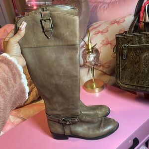 Brown Knee-High Leather Boots